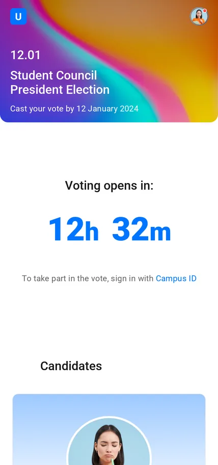 Elections module on a phone